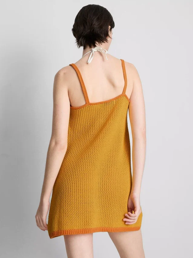 Gehäkeltes, besticktes Strand-Minikleid Gehäkeltes, besticktes Strand-Minikleid