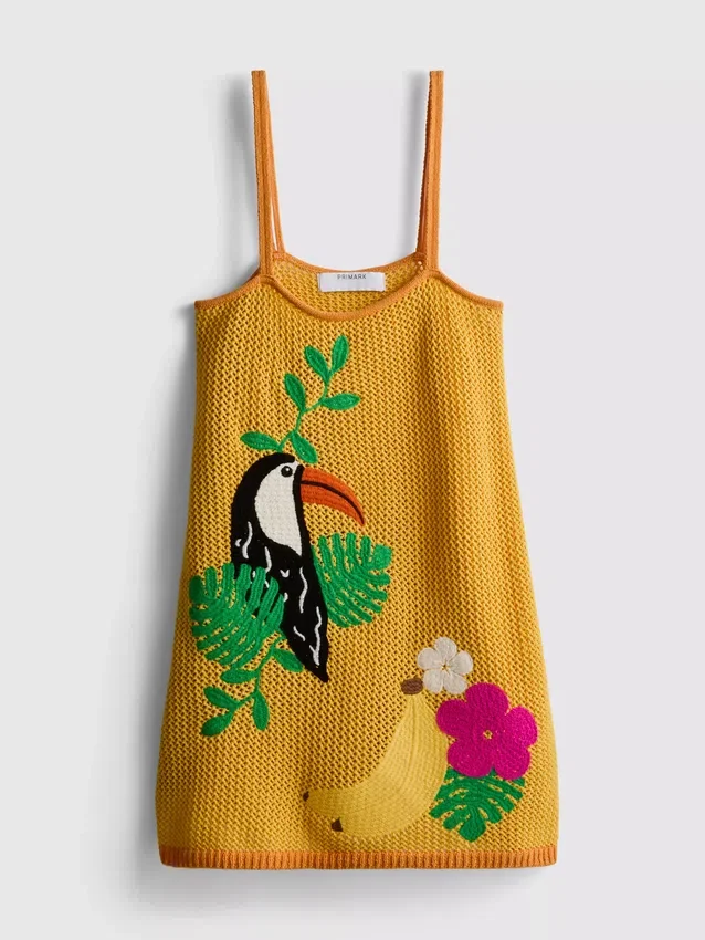 Gehäkeltes, besticktes Strand-Minikleid Gehäkeltes, besticktes Strand-Minikleid