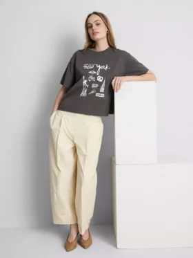 Geradliniges Grafik-T-Shirt aus Baumwolle