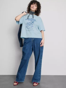 Geradliniges Grafik-T-Shirt aus Baumwolle
