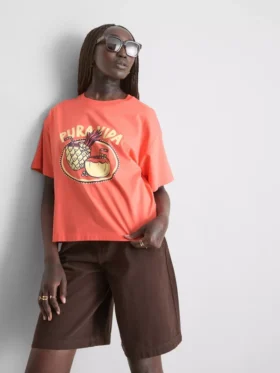 Geradliniges Grafik-T-Shirt aus Baumwolle