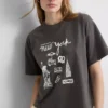 Geradliniges Grafik-T-Shirt aus Baumwolle Geradliniges Grafik-T-Shirt aus Baumwolle