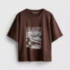 Geradliniges Grafik-T-Shirt aus Baumwolle Geradliniges Grafik-T-Shirt aus Baumwolle