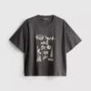Geradliniges Grafik-T-Shirt aus Baumwolle Geradliniges Grafik-T-Shirt aus Baumwolle