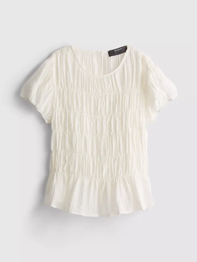 Gerafftes Kurzarm-Oberteil mit Shorts Gerafftes Kurzarm-Oberteil mit Shorts