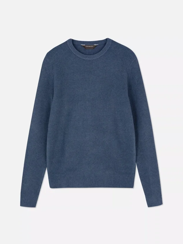 Gerippter Pullover mit Rundhalsausschnitt Gerippter Pullover mit Rundhalsausschnitt