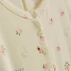 Gerippter Schlafanzug mit Blumenprint