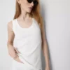 Geripptes Tanktop aus Baumwollmischung