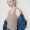 Geripptes Tanktop aus Baumwollmischung
