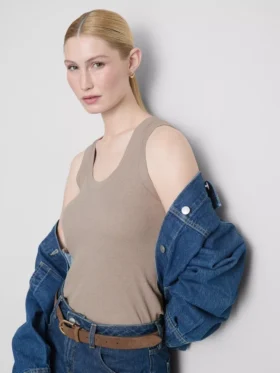 Geripptes Tanktop aus Baumwollmischung