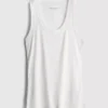 Geripptes Tanktop aus Baumwollmischung