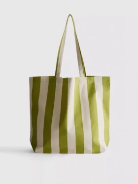 Gestreifte Canvas-Tragetasche Gestreifte Canvas-Tragetasche