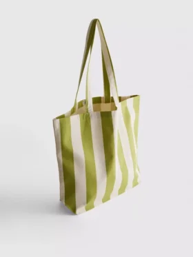 Gestreifte Canvas-Tragetasche Gestreifte Canvas-Tragetasche