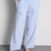 Gestreifte Oxford-Schlafhose aus Baumwolle Gestreifte Oxford-Schlafhose aus Baumwolle