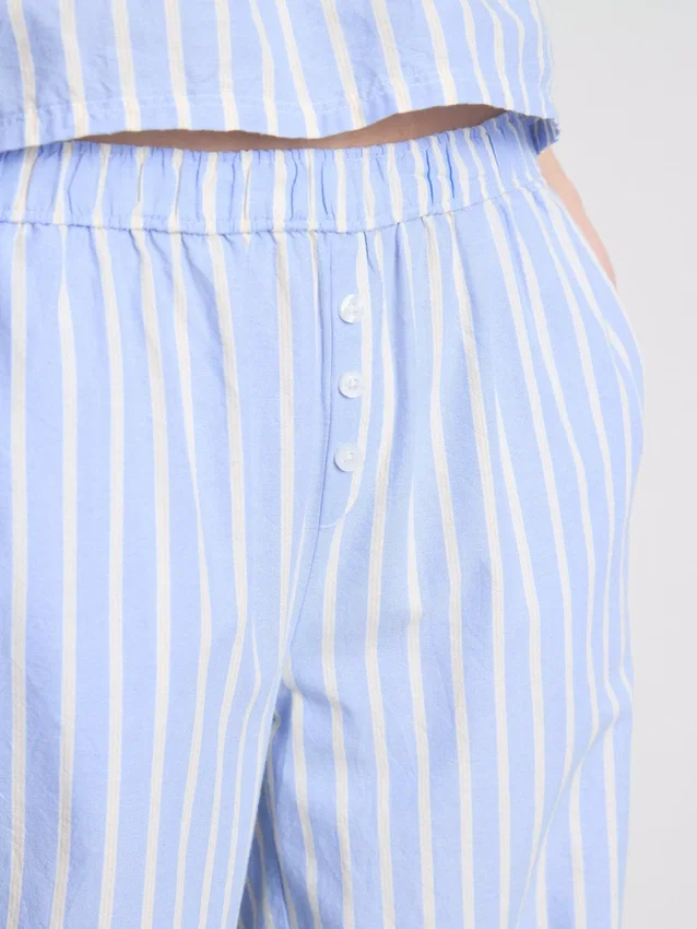 Gestreifte Oxford-Schlafhose aus Baumwolle Gestreifte Oxford-Schlafhose aus Baumwolle