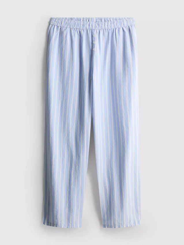 Gestreifte Oxford-Schlafhose aus Baumwolle Gestreifte Oxford-Schlafhose aus Baumwolle