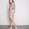 Gestreifte Oxford-Shorts mit hoher Taille