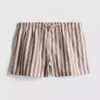 Gestreifte Oxford-Shorts mit hoher Taille