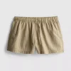 Gestreifte Oxford-Shorts mit hoher Taille Gestreifte Oxford-Shorts mit hoher Taille