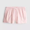 Gestreifte Oxford-Shorts mit hoher Taille Gestreifte Oxford-Shorts mit hoher Taille