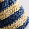 Gestreifte Raffia-Umhängetasche