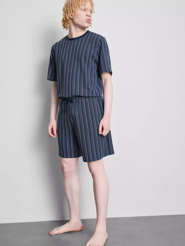 Gestreifte Schlafanzug-Shorts Gestreifte Schlafanzug-Shorts