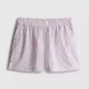 Gestreifte Schlafanzug-Shorts aus Baumwolle im „Room Service“-Stil Gestreifte Schlafanzug-Shorts aus Baumwolle im „Room Service“-Stil
