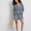Gestreifte Seersucker-Bluse mit Puffärmeln von Paula Echevarría Gestreifte Seersucker-Bluse mit Puffärmeln von Paula Echevarría