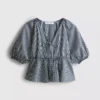 Gestreifte Seersucker-Bluse mit Puffärmeln von Paula Echevarría Gestreifte Seersucker-Bluse mit Puffärmeln von Paula Echevarría