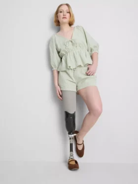 Gestreifte Seersucker-Shorts aus Baumwolle