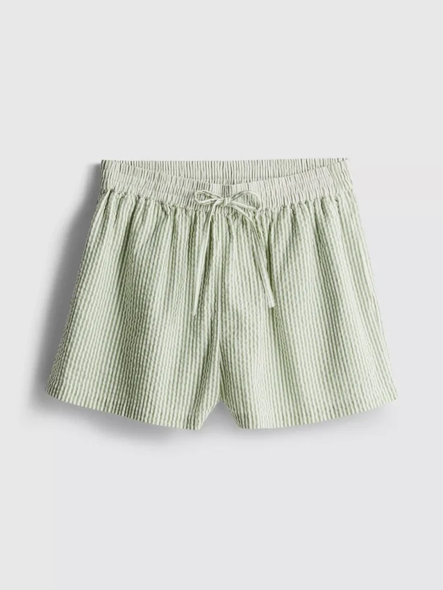 Gestreifte Seersucker-Shorts aus Baumwolle Gestreifte Seersucker-Shorts aus Baumwolle