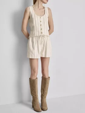 Gestreifte Shorts aus Baumwollmischung