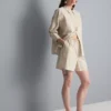 Gestreifte Shorts aus Baumwollpopeline Gestreifte Shorts aus Baumwollpopeline