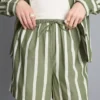 Gestreifte Shorts aus Baumwollpopeline Gestreifte Shorts aus Baumwollpopeline