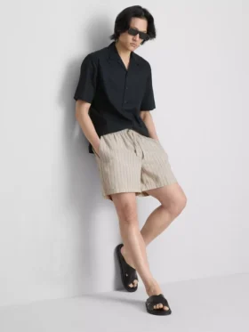 Gestreifte Shorts aus Leinenmischung