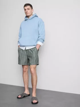 Gestreifte Shorts aus Leinenmischung