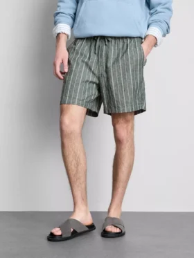 Gestreifte Shorts aus Leinenmischung