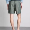 Gestreifte Shorts aus Leinenmischung Gestreifte Shorts aus Leinenmischung