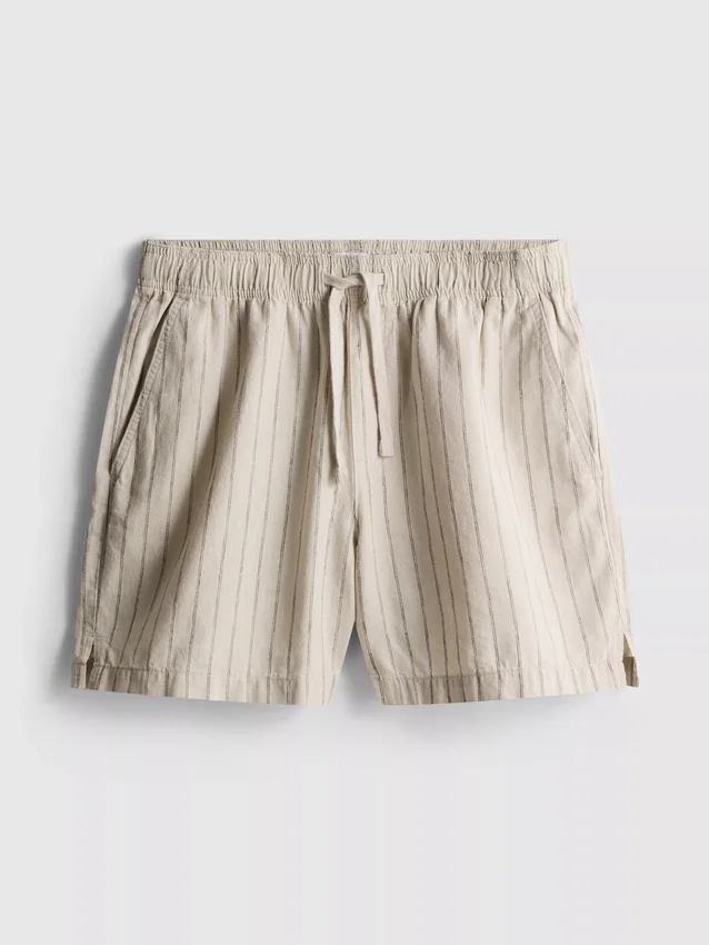 Gestreifte Shorts aus Leinenmischung Gestreifte Shorts aus Leinenmischung