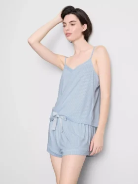 Gestreifter Cami-Shorty-Schlafanzug