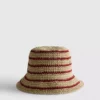 Gestreifter gewebter Bucket-Hut Gestreifter gewebter Bucket-Hut