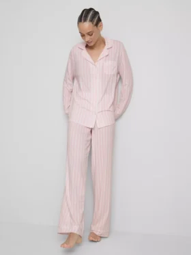Gestreifter Jersey-Schlafanzug im Boyfriend-Stil