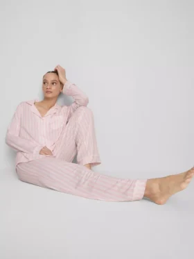 Gestreifter Jersey-Schlafanzug im Boyfriend-Stil