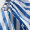Gestreiftes Bardot-Top mit Puffärmeln
