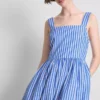 Gestreiftes, besticktes Maxikleid Gestreiftes, besticktes Maxikleid