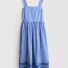 Gestreiftes, besticktes Maxikleid Gestreiftes, besticktes Maxikleid