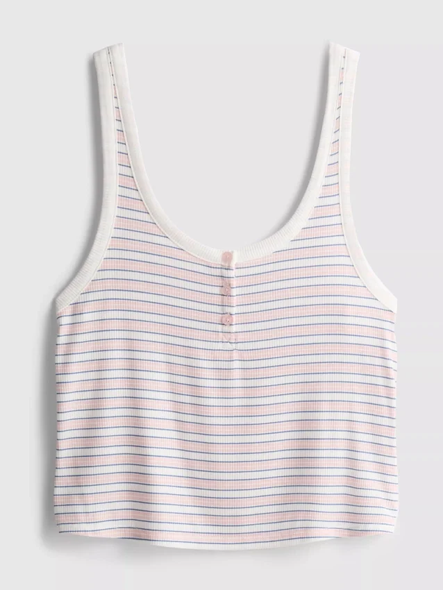 Gestreiftes, geripptes Schlafshirt Gestreiftes, geripptes Schlafshirt