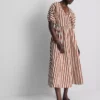 Gestreiftes Midaxi-Smockkleid aus Baumwolle Gestreiftes Midaxi-Smockkleid aus Baumwolle