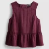Gestreiftes Tanktop mit Peplum-Saum