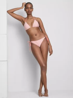 Gestreiftes Triangel-Bikini-Oberteil mit Seestern-Motiv